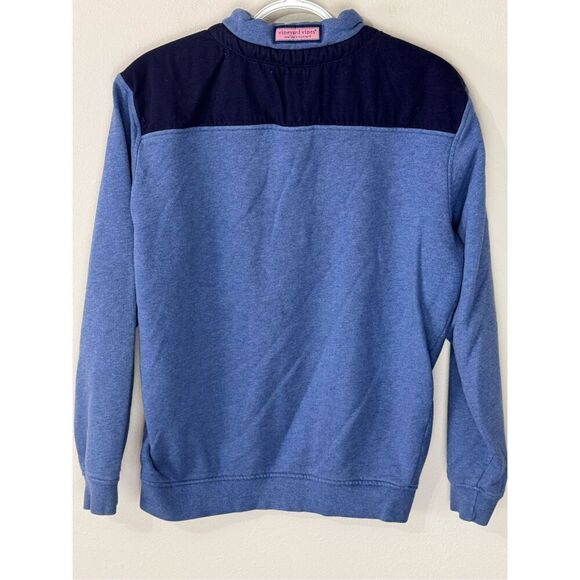Vineyard Vines Men's 1/4 Zip Pullover Sweater Shep Sweatshirt Royal Blue Size S - Picture 3 of 7